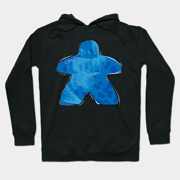 Blue Board Game Meeple Hoodie by polliadesign